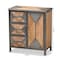 Baxton Studio Laurel Rustic Antique Grey Metal and Whitewashed Oak Brown Wood 3-Drawer Accent Storage Cabinet 182-11737-Zoro - alternate 8